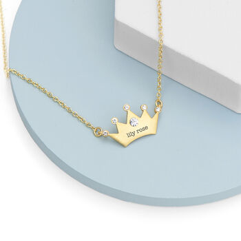 Personalised Kids Princess Crown Necklace, 4 of 12