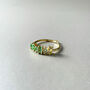 18k Gold Plated Green Multi Jewelled Adjustable Ring, thumbnail 4 of 4