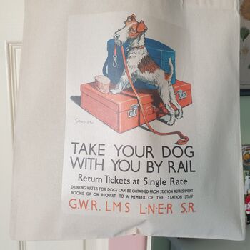 Fox Terrier Cotton Tote Bag Dog Lovers Gift, 2 of 6