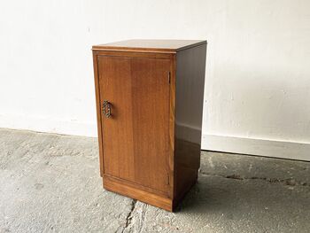 Vintage 1940’s Bedside Cabinet With Decorative Handle, 2 of 12