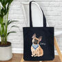 French Bulldog Tote Bag Personalised With Name, thumbnail 2 of 3