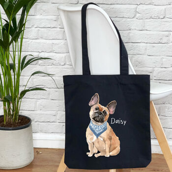 French Bulldog Tote Bag Personalised With Name, 2 of 3