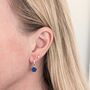 The Circle Lapis Lazuli Earrings, Silver, thumbnail 2 of 6