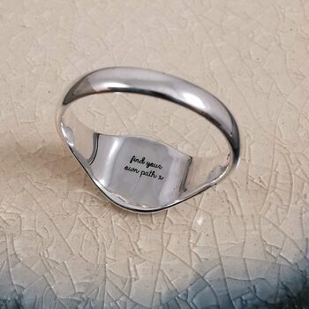Life's Journey Personalised Silver Signet Ring, 3 of 7