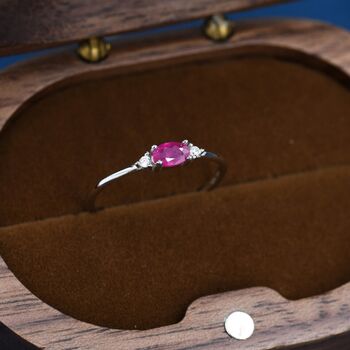 Natural Ruby Ring In Sterling Silver, 3 of 11