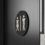 Funny Unisex Toilet Door Black Sign With Raised Design, thumbnail 5 of 5