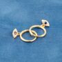 Gold Evil Eye Charm Hoop Earrings, Turkish Evil Eye, thumbnail 5 of 7
