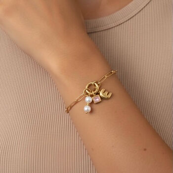 Charm Builder™ Gold Paperclip Chain Clasp Charm Bracelet, 2 of 12