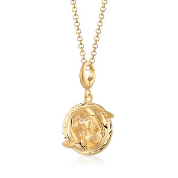 18ct Gold Pisces Zodiac Charm Necklace, 2 of 6