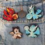 Set Of Four Elemental Dragon Enamel Pins, thumbnail 5 of 5