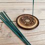 Round Mango Wood Incense Cone Stick Holder Ash Catcher, thumbnail 5 of 7