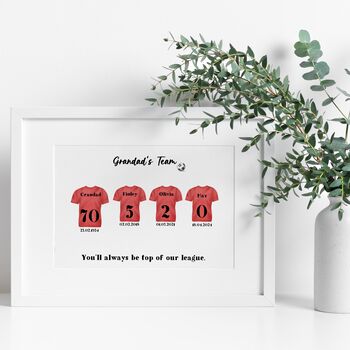 Grandad's Team Print Personalised Father's Day Gift, 7 of 7