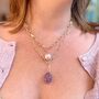 Danyon Textured Long Link Chain Gemstone Necklace, thumbnail 4 of 6