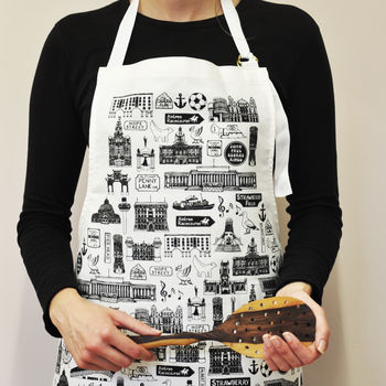 Liverpool Illustrated Black And White Apron, 5 of 9