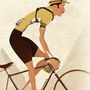 Personalised Vintage Style Cyclist Bike Art Print Gift, thumbnail 3 of 6