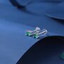 Sterling Silver Emerald Green Cz Earrings, thumbnail 1 of 12