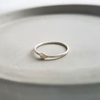 Dainty Sterling Silver Hammered Stacking Ring, 4 of 6