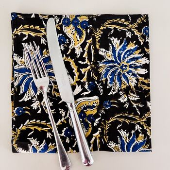 Pair Of Cotton Napkins In Painterly Floral Print, 2 of 3