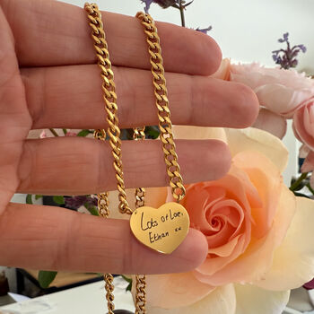 Personalised Handwriting Love Heart Necklace, 2 of 6