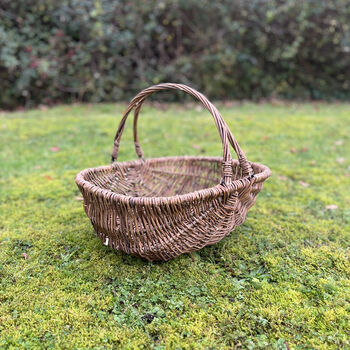 Set Of Two Large Willow Wicker Garden Trug Baskets, 4 of 8