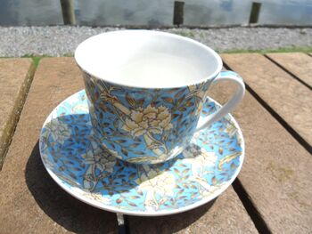 Large Cup And Saucer In Blue Chrysanthemum Design, 8 of 11