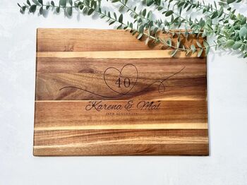 Anniversary Gift Engraved Heart Chopping Board, 5 of 9