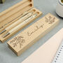 Personalised Floral Wooden Pen And Pencil Set, thumbnail 1 of 5