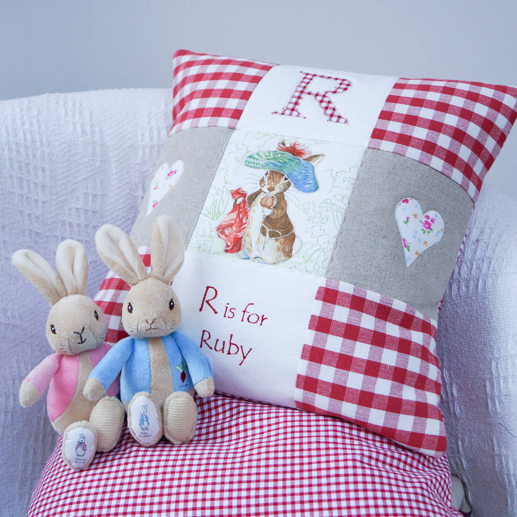 Beatrix Potter© Red Alphabet Cushion By Tuppenny House Designs ...