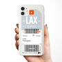 Personalised Los Angeles Ticket Design Clear Phone Case, thumbnail 1 of 5