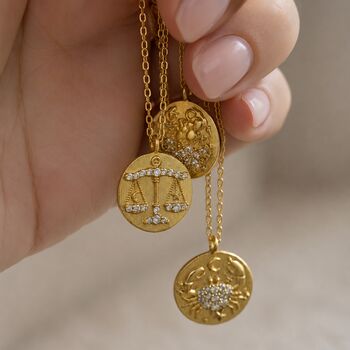 Crystal Zodiac Coin Necklace, 3 of 7