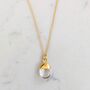 April Birthstone Necklace, Clear Quartz, Gold Plated, thumbnail 2 of 5