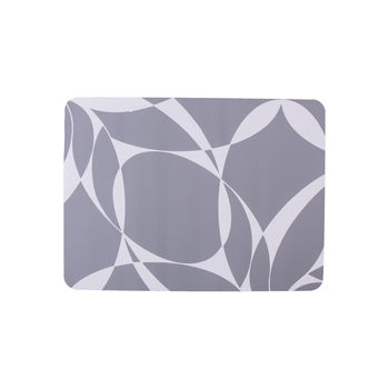 Grey Abstract Round Placemat Set, 6 of 6