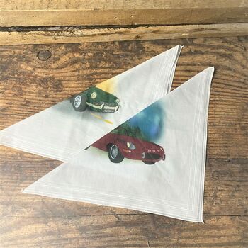 Set Of Four Handkerchiefs With Classic British Cars, 12 of 12
