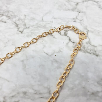 Bold Textured 18k Gold Vermeil Plated Link Necklace, 4 of 7
