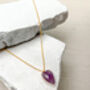 Amethyst Heart Necklace Real 18k Gold Plated, thumbnail 3 of 3