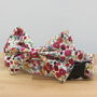 Poppy Floral Dog Collar, Bow And Lead Set, thumbnail 3 of 12