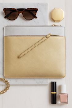 Personalised Leather Pouch Clutch Bag, 12 of 12