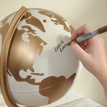 Personalised Couples Hand Painted Globe, 4 of 7