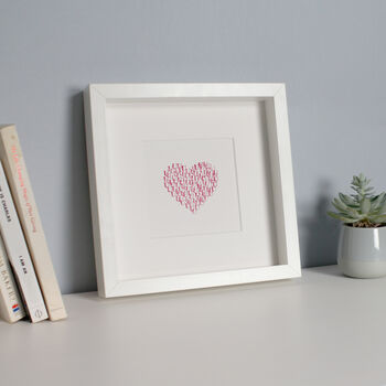 Handprinted Letterpress Love Heart Art Print, 5 of 5