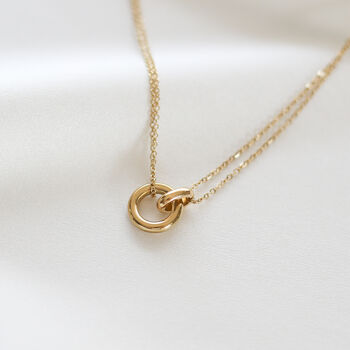 Mother Of The Bride Gold Interlocking Circle Necklace Wedding Day Gift For Mum, Mum Of The Birde, 7 of 8