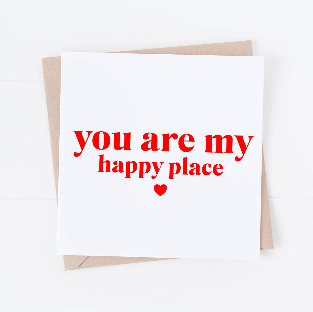 You Are My Happy Place Romantic Love Card, 1 of 2