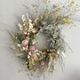 Wild Meadow Pink And Yellow Dried Flower Wreath, thumbnail 1 of 9