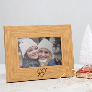 Personalised Couples Carved Heart Photo Frame, 2 of 7