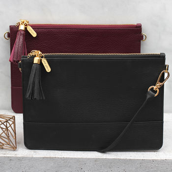 Luxury Leather Personalised Clutch Or Shoulder Bag, 4 of 12