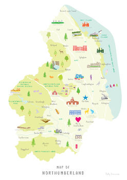 Personalised Northumberland Map: Add Favourite Places, 2 of 3