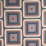 Retro Square Wallpaper Denim / Coral, thumbnail 4 of 8