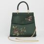 Robin Love Embroidered Green Satin Tote, thumbnail 1 of 7