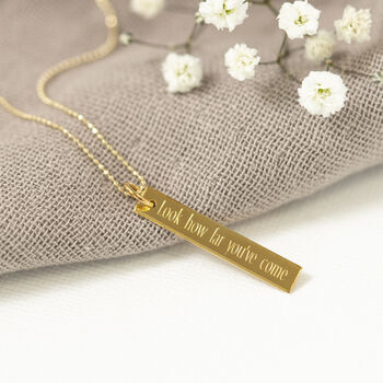 Vertical Sterling Silver Personalised Bar Necklace, 2 of 12