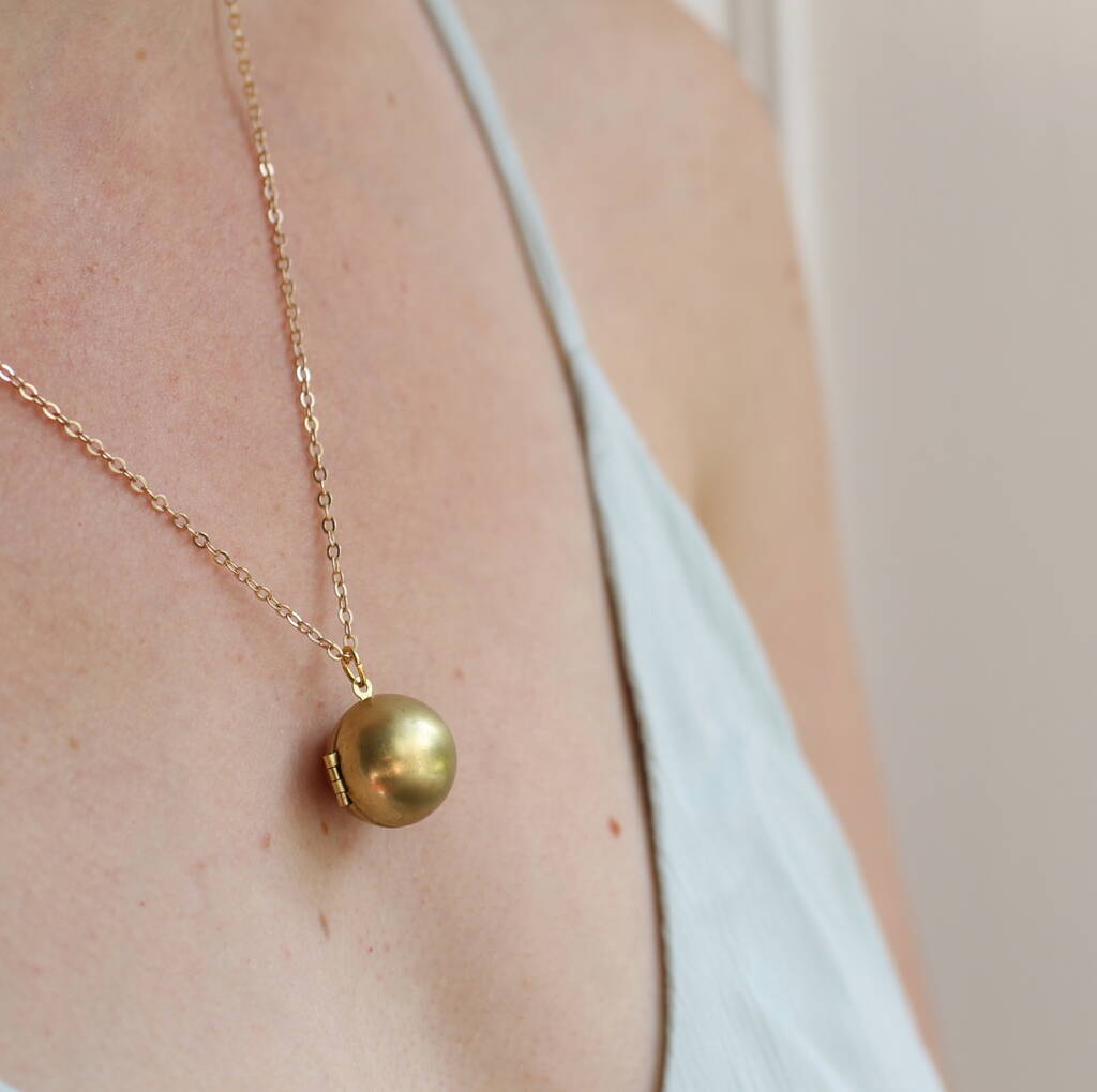 Personalised Gold Ball Locket By Silk Purse, Sow's Ear