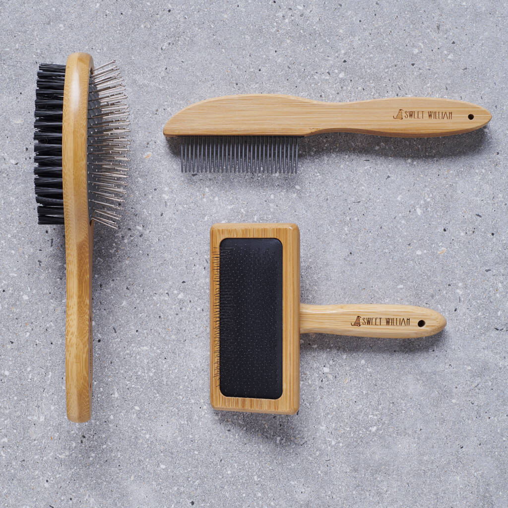 Bamboo Dog Grooming Brushes, 1 of 10